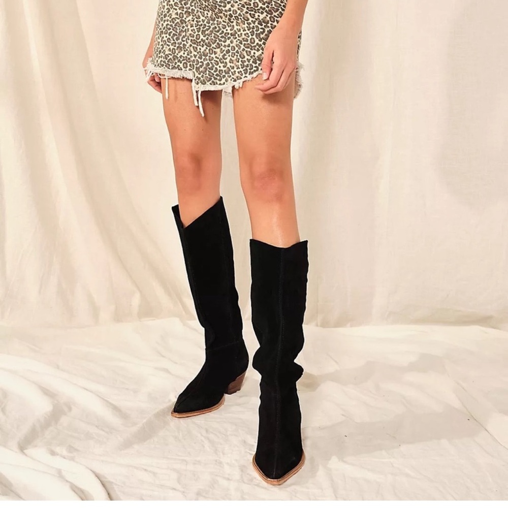 Free People Sway Low Slouch Boots Black